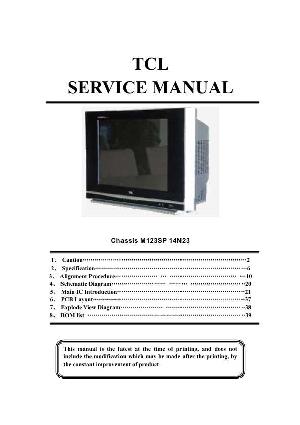 Сервисная инструкция TCL 14N23, M123SP ― Manual-Shop.ru