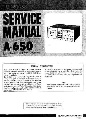 Service manual Teac A-650 ― Manual-Shop.ru