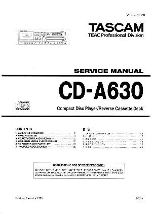 Сервисная инструкция Teac CD-A630  ― Manual-Shop.ru