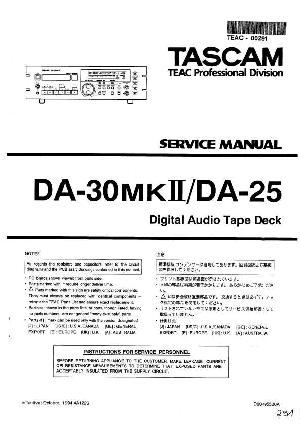 Сервисная инструкция Teac DA-25, DA-30MKII  ― Manual-Shop.ru