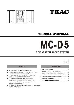 Service manual Teac MC-D5 ― Manual-Shop.ru