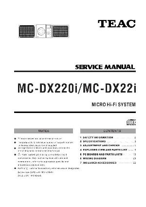 Сервисная инструкция Teac MC-DX22I, MC-DX220I ― Manual-Shop.ru