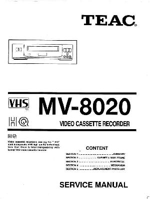 Сервисная инструкция Teac MV-8020 ― Manual-Shop.ru