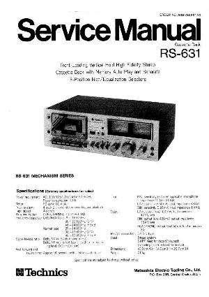 Сервисная инструкция Technics RS-631 ― Manual-Shop.ru