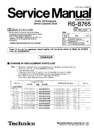 Сервисная инструкция Technics RS-B765 ― Manual-Shop.ru