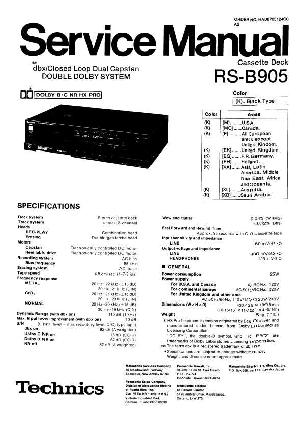 Сервисная инструкция Technics RS-B905 ― Manual-Shop.ru