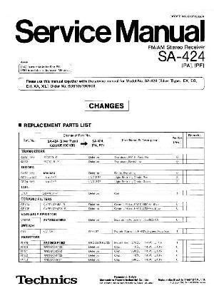 Сервисная инструкция Technics SA-424 ― Manual-Shop.ru