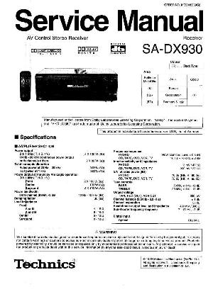 Сервисная инструкция Technics SA-DX930 ― Manual-Shop.ru