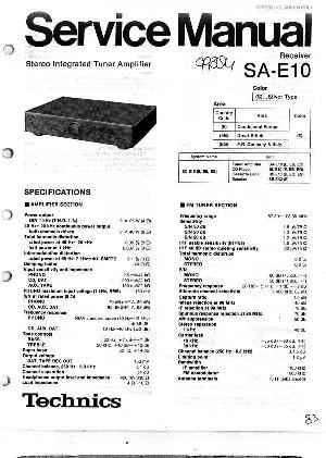 Сервисная инструкция Technics SA-E10 ― Manual-Shop.ru