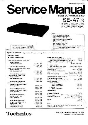 Сервисная инструкция Technics SE-A7 ― Manual-Shop.ru