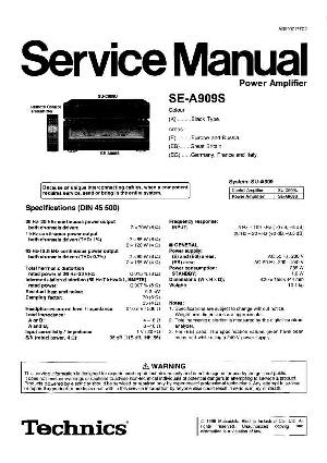 Сервисная инструкция Technics SE-A909S ― Manual-Shop.ru