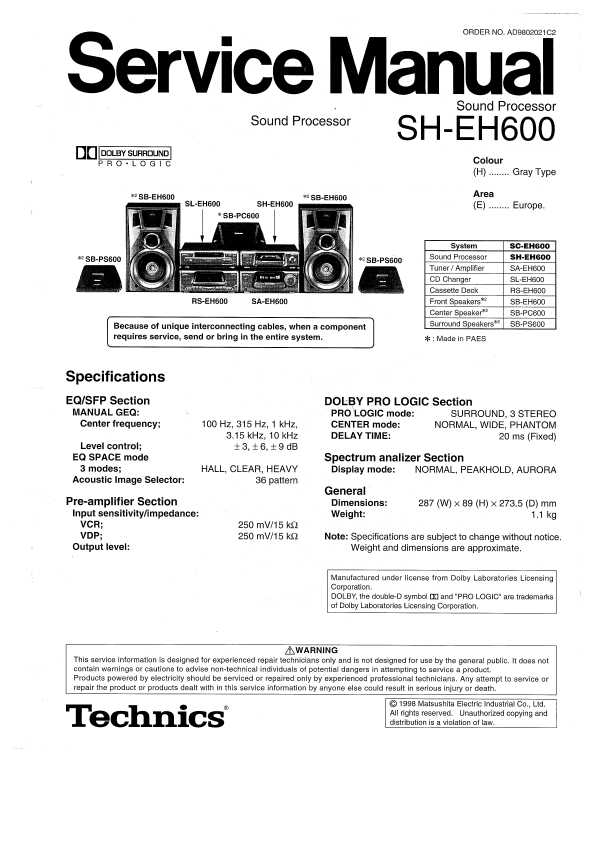 Technics Sa-eh600  -  9