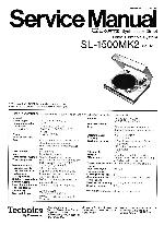 Сервисная инструкция Technics SL-1500MK2
