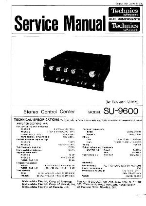 Сервисная инструкция Technics SU-9600 ― Manual-Shop.ru