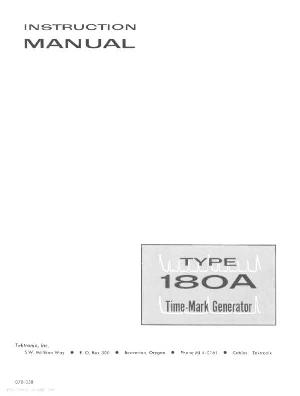 Сервисная инструкция Tektronix 180A TIME-MARK-GENERATOR ― Manual-Shop.ru