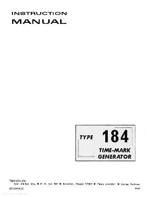 Сервисная инструкция Tektronix 184 TIME-MARK-GENERATOR ― Manual-Shop.ru