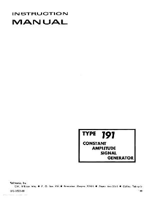 Service manual Tektronix 191 SIGNAL-GENERATOR ― Manual-Shop.ru