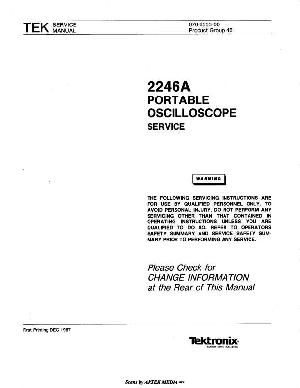 Сервисная инструкция Tektronix 2246A Oscilloscope ― Manual-Shop.ru