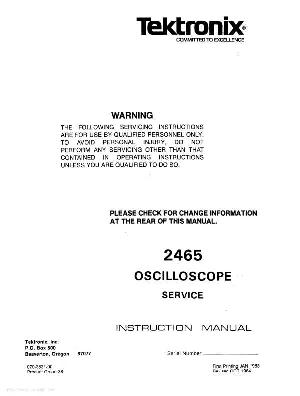 Сервисная инструкция Tektronix 2465 Oscilloscope ― Manual-Shop.ru