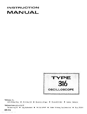 Сервисная инструкция Tektronix 316 Oscilloscope ― Manual-Shop.ru