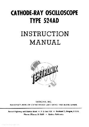 Сервисная инструкция Tektronix 524AD Oscilloscope ― Manual-Shop.ru