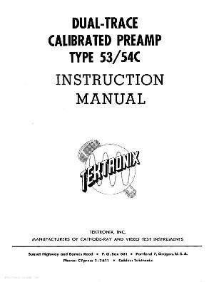 Сервисная инструкция Tektronix 53 54C PREAMP ― Manual-Shop.ru