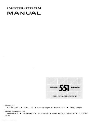 Сервисная инструкция Tektronix 551 Oscilloscope ― Manual-Shop.ru
