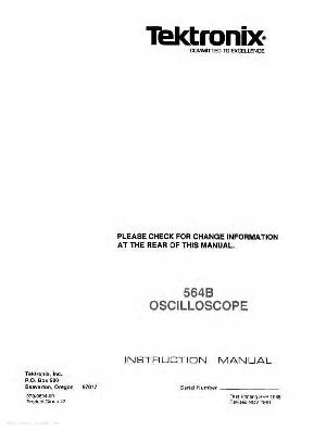 Сервисная инструкция Tektronix 564B ― Manual-Shop.ru