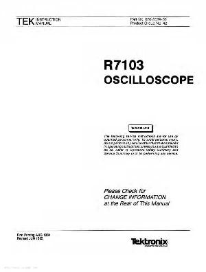 Сервисная инструкция Tektronix 7103 ― Manual-Shop.ru