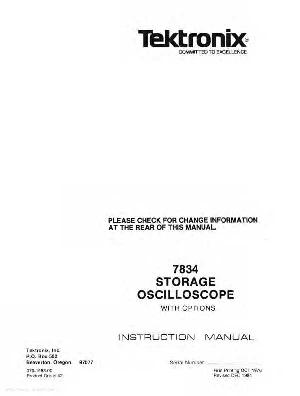Сервисная инструкция Tektronix 7834 ― Manual-Shop.ru