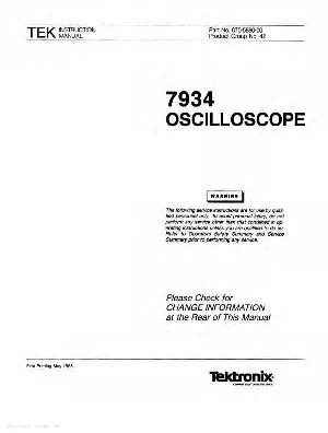 Сервисная инструкция Tektronix 7934 ― Manual-Shop.ru
