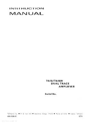 Сервисная инструкция Tektronix 7A18 ― Manual-Shop.ru