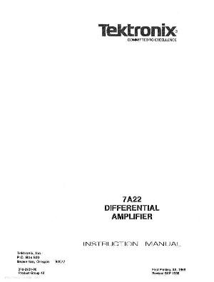 Сервисная инструкция Tektronix 7A22 ― Manual-Shop.ru