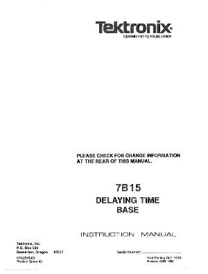 Сервисная инструкция Tektronix 7B15 ― Manual-Shop.ru