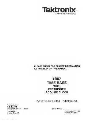 Сервисная инструкция Tektronix 7B87 ― Manual-Shop.ru