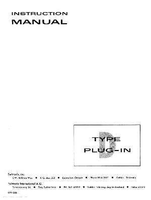 Сервисная инструкция Tektronix D PLUG-IN ― Manual-Shop.ru