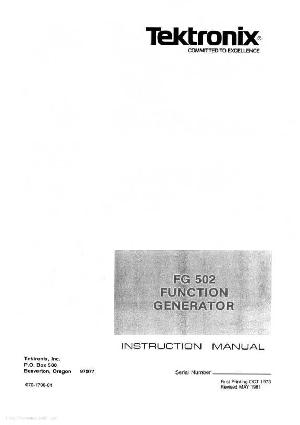 Service manual Tektronix FG502 ― Manual-Shop.ru