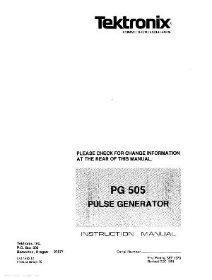 Сервисная инструкция Tektronix PG505 PULSE-GENERATOR ― Manual-Shop.ru