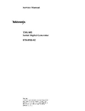 Service manual Tektronix TSG-601 SERIAL DIGITAL GENERATOR ― Manual-Shop.ru