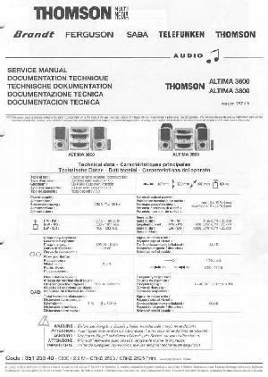 Сервисная инструкция Thomson ALTIMA-3600, 3800 ― Manual-Shop.ru