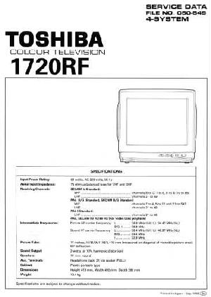 Сервисная инструкция Toshiba 1720RF ― Manual-Shop.ru