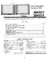 Сервисная инструкция Toshiba 20AR21, 20AR31