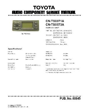 Сервисная инструкция TOYOTA Panasonic CN-TS0371A ― Manual-Shop.ru