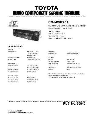 Сервисная инструкция TOYOTA Panasonic CQ-MS0270A ― Manual-Shop.ru