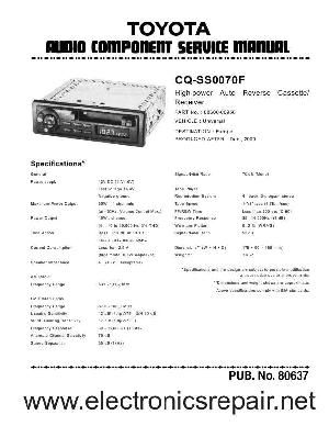 Сервисная инструкция PANASONIC CQ-SS0070F ― Manual-Shop.ru