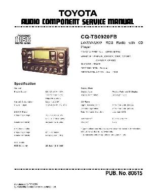 Сервисная инструкция PANASONIC CQ-TS0920FB ― Manual-Shop.ru