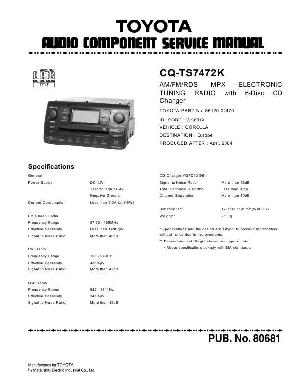 Service manual PANASONIC CQ-TS7472K ― Manual-Shop.ru