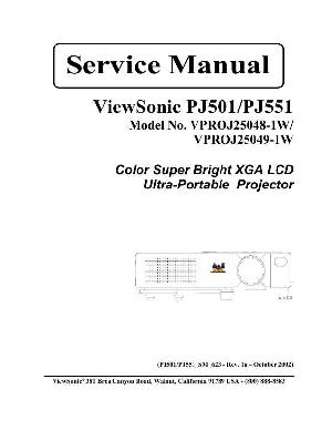 Сервисная инструкция Viewsonic PJ501, PJ551 ― Manual-Shop.ru