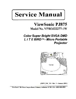 Сервисная инструкция Viewsonic PJ875 ― Manual-Shop.ru