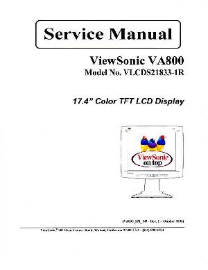 Сервисная инструкция Viewsonic VA800 (VLCDS21833-1R) ― Manual-Shop.ru